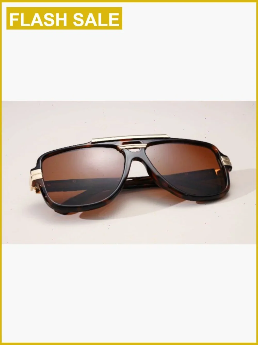 Oversized Square Aviator Sunglasses Retro Frame Men Women